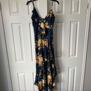 Floral silk boutique dress